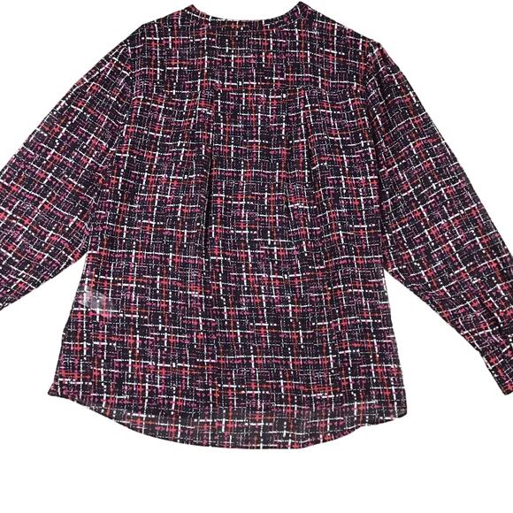 Chicos Top Size XL/16 Multi Color Sheer Long Sleeve Button Up Shirt Polyester - Picture 14 of 16